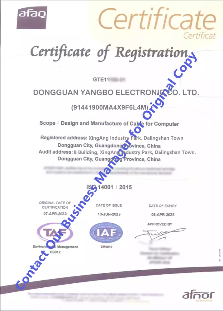 ISO Certification Cablink