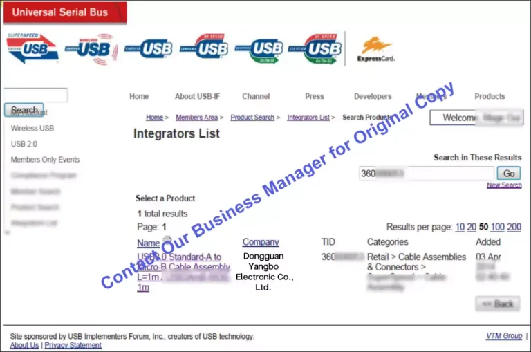 USB-IF Certification Cablink